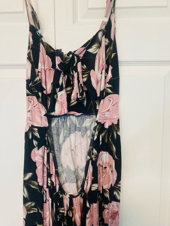 Black Floral Pink Maxi Dress Venus Large - Picture 6 of 7